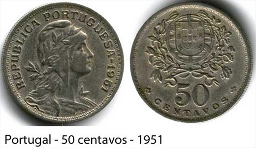 Portugal - centavo 50 - 1951