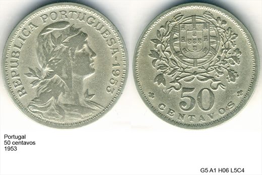 Portugal - Centavo 50 - 1953 - G5 A1 H06 L5C4