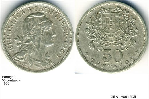 Portugal - Centavo 50 - 1955 - G5 A1 H06 L5C5
