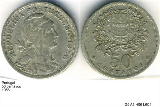 Portugal - Centavo 50 - 1956 - G5 A1 H06 L6C1