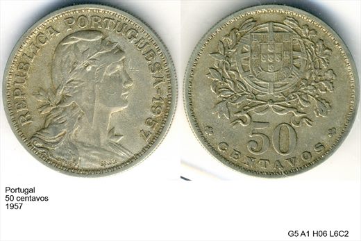 Portugal - Centavo 50 - 1957 - G5 A1 H06 L6C2