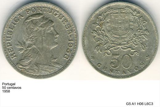 Portugal - Centavo 50 - 1958 - G5 A1 H06 L6C3