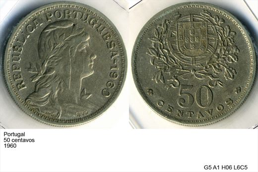 Portugal - Centavo 50 - 1960 - G5 A1 H06 L6C5