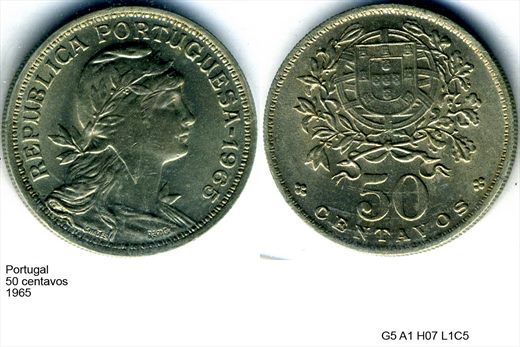 Portugal - Centavo 50 - 1965 - G5 A1 H07 L1C5