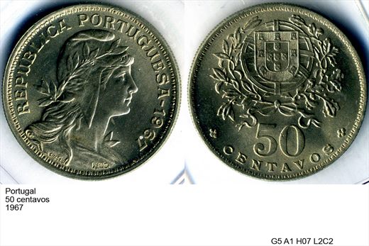 Portugal - Centavo 50 - 1967 - G5 A1 H07 L2C2