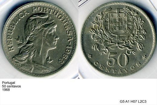 Portugal - Centavo 50 - 1968 - G5 A1 H07 L2C3