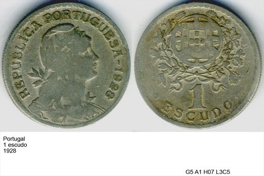 Portugal - Escudo 1 - 1928 - G5 A1 H07 L3C5