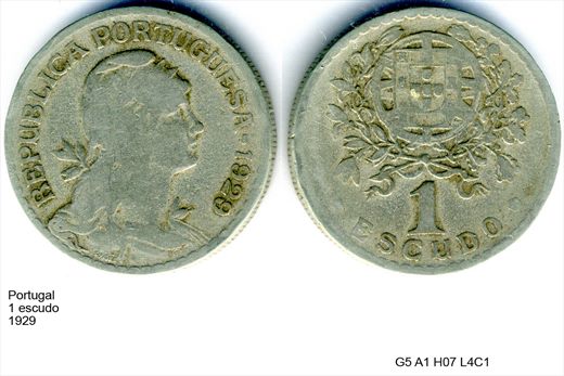 Portugal - Escudo 1 - 1929 - G5 A1 H07 L4C1