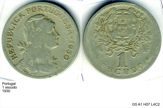 Portugal - Escudo 1 - 1930 - G5 A1 H07 L4C2