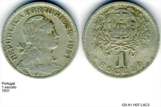 Portugal - Escudo 1 - 1931 - G5 A1 H07 L4C3
