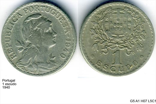 Portugal - Escudo 1 - 1940 - G5 A1 H07 L5C1