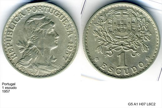 Portugal - Escudo 1 - 1957 - G5 A1 H07 L6C2