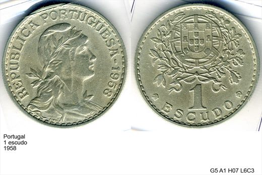 Portugal - Escudo 1 - 1958 - G5 A1 H07 L6C3
