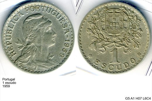 Portugal - Escudo 1 - 1959 - G5 A1 H07 L6C4