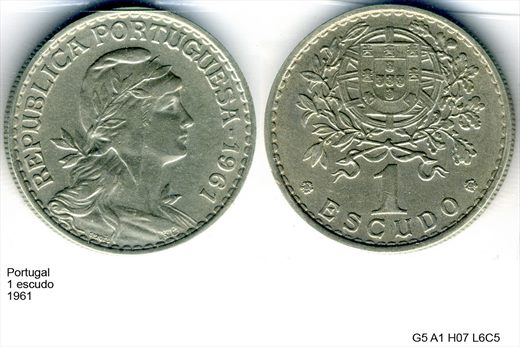 Portugal - Escudo 1 - 1961 - G5 A1 H07 L6C5