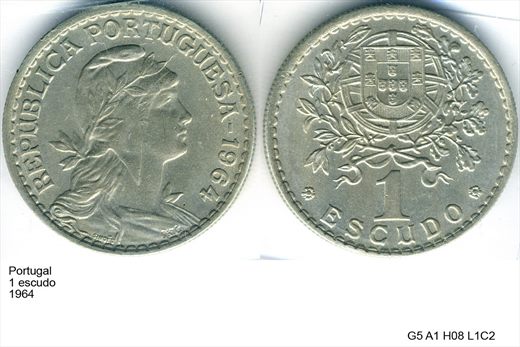 Portugal - Escudo 1 - 1964 - G5 A1 H08