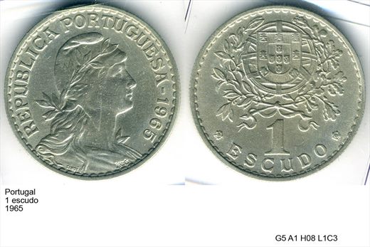 Portugal - Escudo 1 - 1965 - G5 A1 H08 L1C3