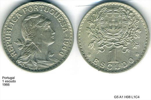 Portugal - Escudo 1 - 1966 - G5 A1 H08 L1C4