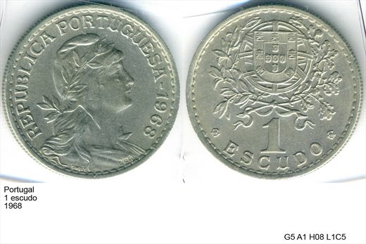 Portugal - Escudo 1 - 1968 - G5 A1 H08 L1C5