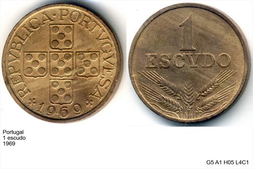Portugal - Escudo 1 - 1969 - G5 A1 H05 L4C1