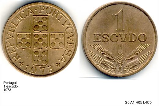 Portugal - Escudo 1 - 1973 - G5 A1 H05 L4C5
