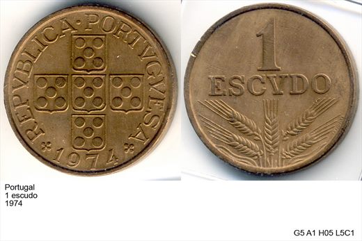 Portugal - Escudo 1 - 1974 - G5 A1 H05 L5C1