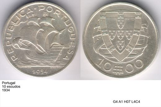 Portugal - Escudo 10 - 1934 - G4 A1 H07 L4C4