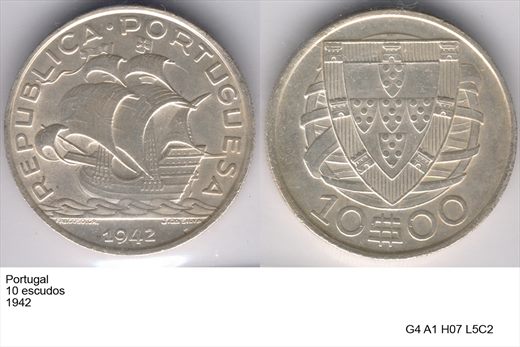 Portugal - Escudo 10 - 1942 - G4 A1 H07 L5C2