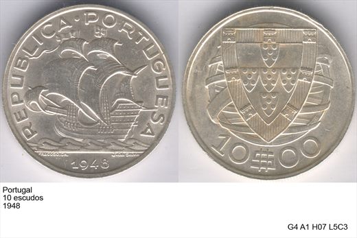 Portugal - Escudo 10 - 1948 - G4 A1 H07 L5C3