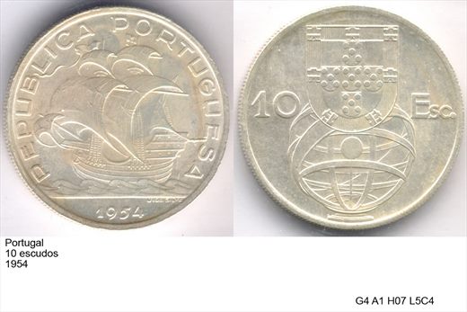 Portugal - Escudo 10 - 1954 - G4 A1 H07 L5C4