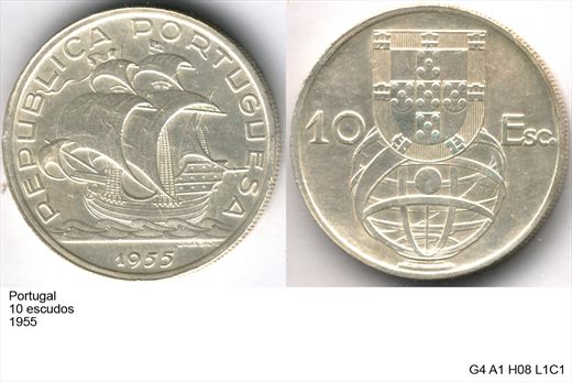 Portugal - Escudo 10 - 1955 - G4 A1 H08