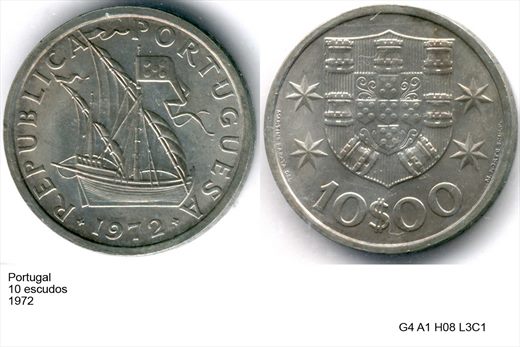 Portugal - Escudo 10 - 1972 - G4 A1 H08 L3C1