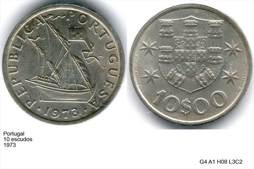 Portugal - Escudo 10 - 1973 - G4 A1 H08 L3C2
