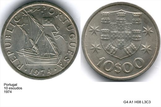 Portugal - Escudo 10 - 1974 - G4 A1 H08 L3C3