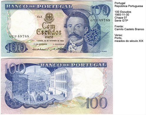 Portugal - Escudo 100 - 1965-11-30 - Serie GTP