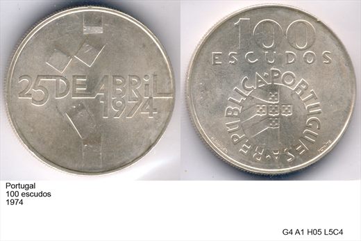 Portugal - Escudo 100 - 1974 - G4 A1 H05 L5C4