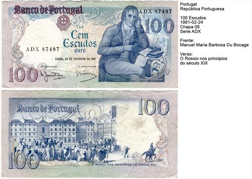 Portugal - Escudo 100 - 1981-02-24 - Serie ADX