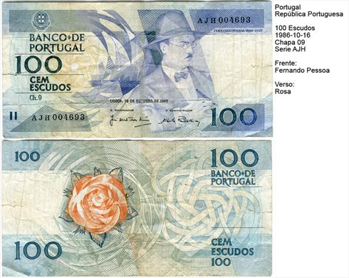Portugal - Escudo 100 - 1986-10-16 - Serie AJH