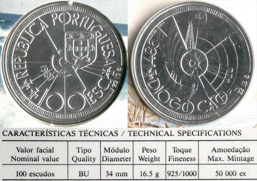 Portugal - Escudo 100 - 1987 (Diogo Cao) BU