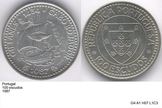 Portugal - Escudo 100 - 1987 (Gil Eanes)