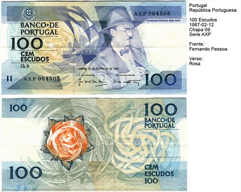 Portugal - Escudo 100 - 1987-02-12 - Serie AXP