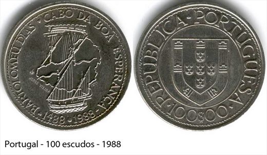 Portugal - Escudo 100 - 1988 (Bartolomeu Dias)