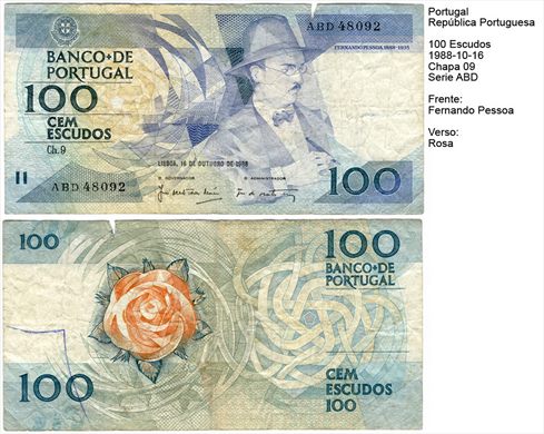 Portugal - Escudo 100 - 1988-10-16 - Serie ABD
