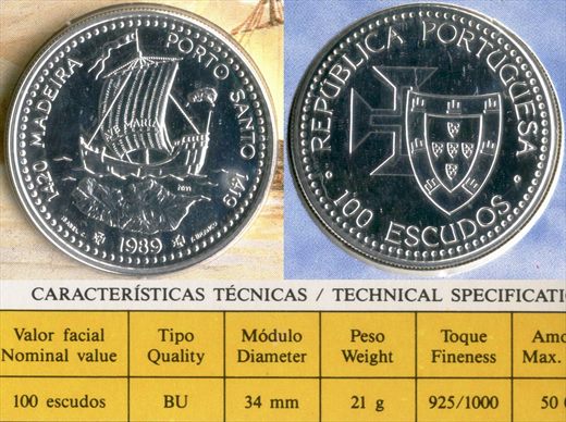 Portugal - Escudo 100 - 1989 (Madeira - Porto Santo) proof