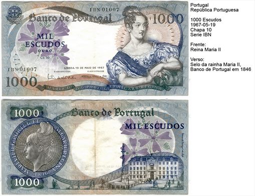 Portugal - Escudo 1000 - 1967-05-19 - Serie IBN