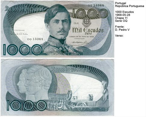 Portugal - Escudo 1000 - 1968-05-28 - Serie OQ