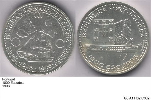 Portugal - Escudo 1000 - 1996 - G3 A1 H02 L3C2