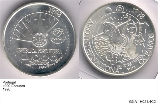 Portugal - Escudo 1000 - 1998 (Ano Intl. dos Oceanos)