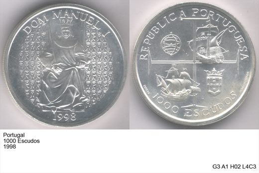 Portugal - Escudo 1000 - 1998 (Dom Manuel I)