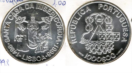 Portugal - Escudo 1000 - 1998 (Sta. Casa da Misericordia de Lisboa)